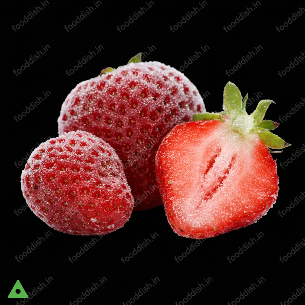 Frozen Strawberries Macro