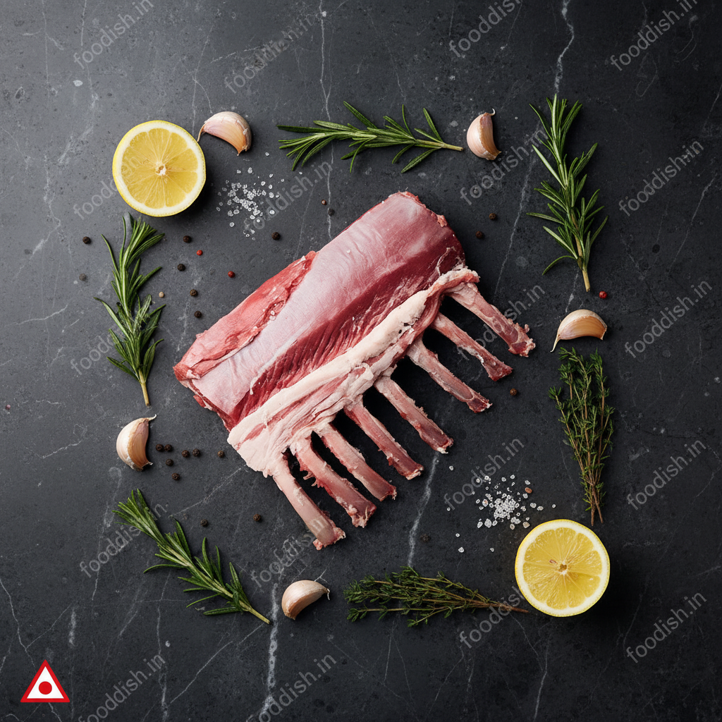 Lamb Rack Cap Off Flat Lay