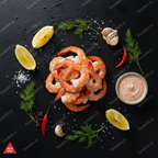 Peeled Prawns - Flat Lay
